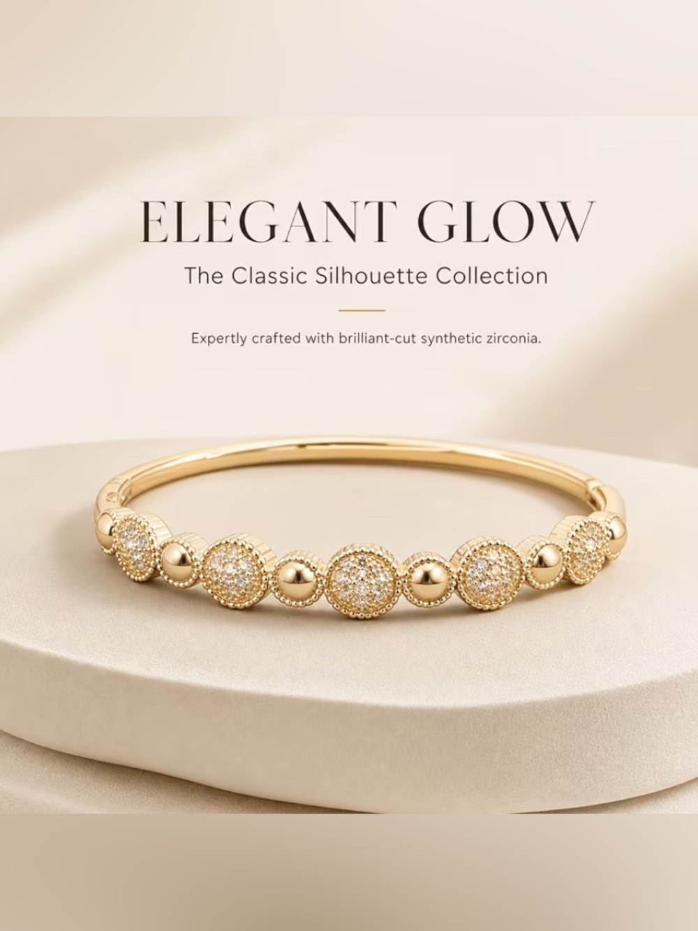 Gold Plated 18K Full Pave Bracelet with Synthetic Zirconia